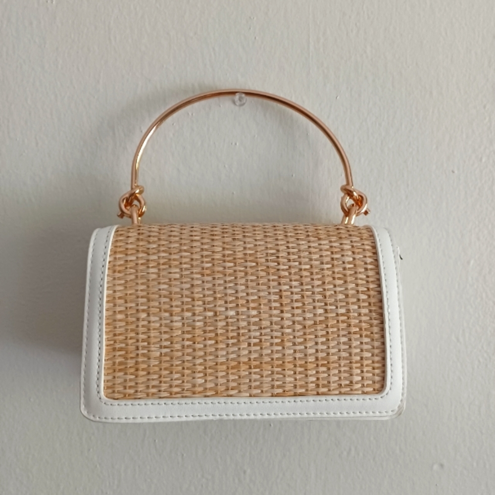 Small White Straw bag